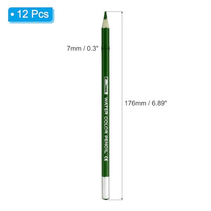 PATIKIL Watercolor Pencil, 12Pcs Water Soluble Pencils for Blending, Coloring, Sketch Drawing, Painting, Green - color: Green