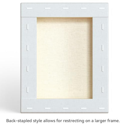 PHOENIX 8x10 Inch 4 Pack Gallery Canvas - 1.5 in Thick Small Canvases for Painting - Deep Edge 100% Cotton 11 Oz. Gesso Primed White Blank Professional Canvas Oil & Acrylic Paints - size: 8"x10", style: Gallery