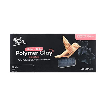 Mont Marte Make n Bake Polymer Clay 400g - Black - color: Black, size: 14.1oz