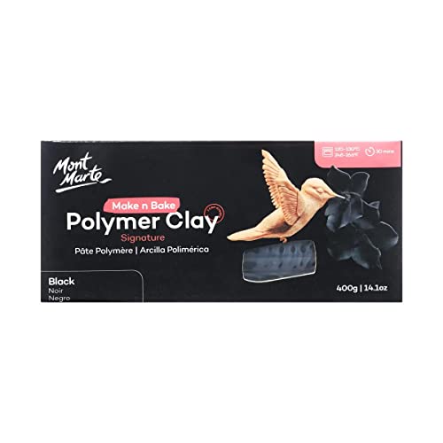 Mont Marte Make n Bake Polymer Clay 400g - Black - color: Black, size: 14.1oz