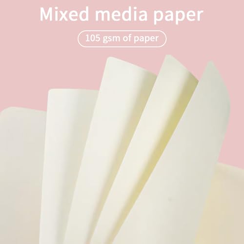 Mifuner Small Rectangle 3.5x5.5 200 Sheets 105gsm Mini Notebooks Blank Pages Sketchbooks Pocket Paint Writing Diary Memo PU Leather Cover Pink - color: 105gsm-PU Cover-Pink