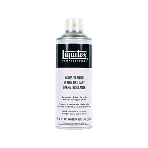 Liquitex Professional Spray Varnish, Gloss, 12-oz Can | 100% Acrylic Polymer Varnish, Gloss Sheen, Protects & Resists Dirt Retention, Increases Brightness, Resists Discoloration - color: Gloss Spray Varnish, style: 12-oz