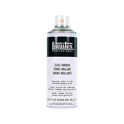 Liquitex Professional Spray Varnish, Gloss, 12-oz Can | 100% Acrylic Polymer Varnish, Gloss Sheen, Protects & Resists Dirt Retention, Increases Brightness, Resists Discoloration - color: Gloss Spray Varnish, style: 12-oz