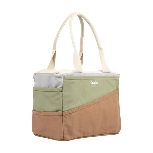 Soolla Studio Bag: Art Supply Storage Organizer & Pottery Tool Bag, Washable Tote, Yarn Bag, Crochet, 30 Pockets, 15+ Colors - color: Good Earth