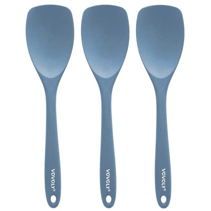 Upgrade Silicone Spatula Spoon Set,VOVOLY Heat Resistant Rubber Spoonula, Seamless Non-Stick Flexible Scrapers for Baking Mixing Tool,3 Pack,Starry Blue - color: Starry Blue