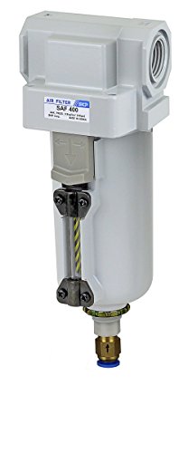 PneumaticPlus SAF400-N04BD-MEP Compressed Air Particulate Filter 1/2" NPT | 10 Micron Element, 211 SCFM, 1/2" NPT, Metal Bowl, Auto Drain, 250 PSI Max, Mounting Bracket Included - style: Metal Bowl - Auto Drain
