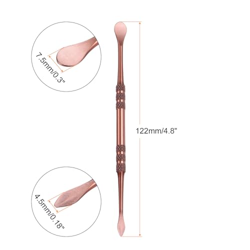 HARFINGTON 8 Pcs Wax Carving Tools 4.8" Double Ended Stainless Steel Wax & Clay Sculpting Wax Carvers Tools Modeling Spoon for Figures Clay Handmade Art Works, Rose Gold - color: Rose Gold
