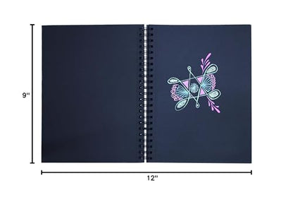 Vanli's Black Sketch Book for Drawing. Drawing Pad for Adults and Kids. Black Drawing Paper 160 GSM, 60 Sheets 9 x12 Inches. Gel Pens not Included