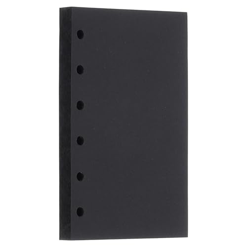 PATIKIL A7 Refill Paper, Unlined Blank Kraft Paper Refillable 6 Hole Filler Inserts Loose Leaf Paper for 6 Ring Binder Notebook, 80 Sheets/160 Pages, Black