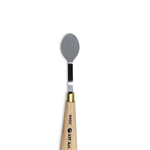 AIT Art Select Painting Knives, Set of 5, Made in Italy, Assorted Trowel Shapes, Carbon Steel Blades with Comfortable Wooden Handles Provide Flexibility and Durability for Easy Paint Spreadability
