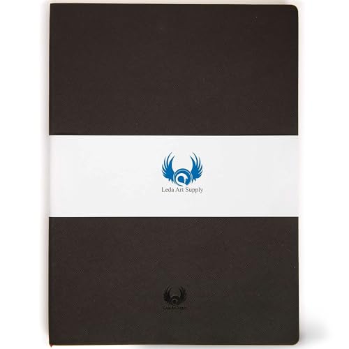 Leda Art Supply Large Sketchbook 160 Pages Softbound Cover Sketchbook for Artists - Leather Drawing Notebook for All, Ideal for Ink, Water Color, Pen, Pencils | 7 x 10 inch Art Journal - size: Large