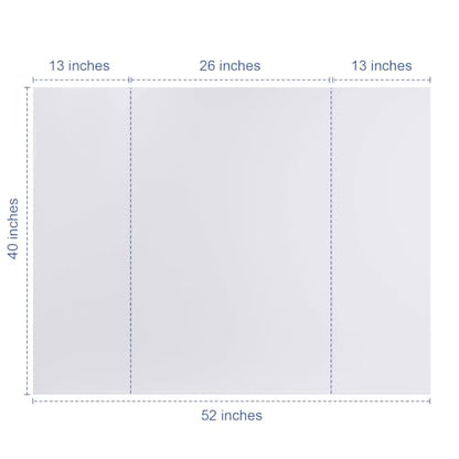 Foam Board Trifold 52 x 40 x 3/16"(5mm), Large Foam Core Poster Board | 5 Pack, Acid Free White Foamboard, Rigid Sign Board for Mounting, Framing, Backing, Display, Presentation, Prints & Art - size: 52x40 in 5 Pack
