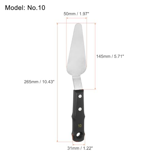 HARFINGTON No.10 Painting Palette Knife Stainless Steel Pointy Spatula Pallet Knife with Wood Handle for Oil Acrylic Paint Canvas Color Mixing Spreading
