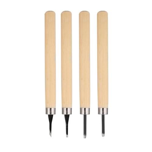 Fayelume Wood Carving Tools, 4PCS Chisel Sets, Linocut Tools, Wood Carving, Woodworking Tool for Beginners Printmaking Stamp Rubber