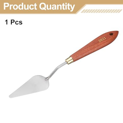 HARFINGTON Palette Knife Painting Tool 2.95" x 1.3" Stainless Steel Teardrop Blade 8.66" Length Spatula Painting Pallet Knives with Hole Beech Wood Handle for Oil Acrylic Canvas, Red/Silver - size: 8.66" x 1.3" x 2.95"