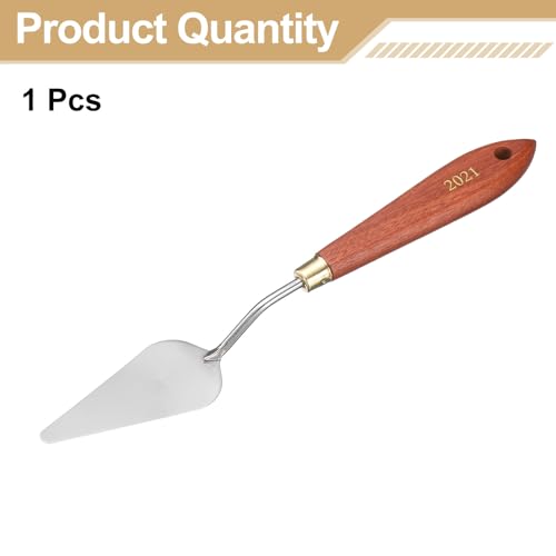 HARFINGTON Palette Knife Painting Tool 2.95" x 1.3" Stainless Steel Teardrop Blade 8.66" Length Spatula Painting Pallet Knives with Hole Beech Wood Handle for Oil Acrylic Canvas, Red/Silver - size: 8.66" x 1.3" x 2.95"