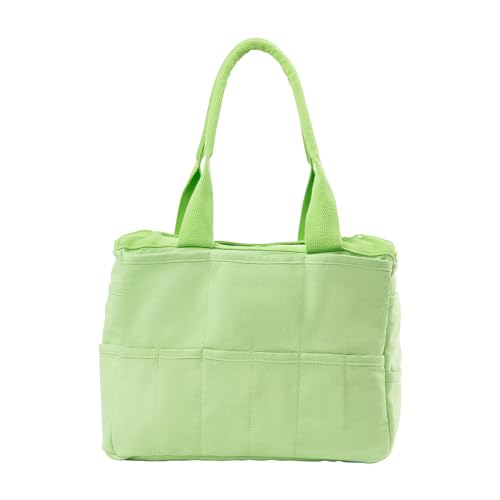 Soolla Studio Bag: Art Supply Storage Organizer & Pottery Tool Bag, Washable Tote, Yarn Bag, Crochet, 30 Pockets, 15+ Colors - color: Lime Drip
