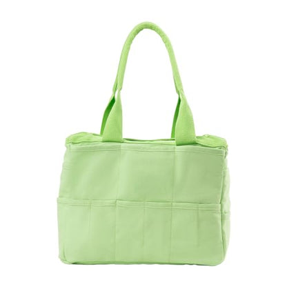 Soolla Studio Bag: Art Supply Storage Organizer & Pottery Tool Bag, Washable Tote, Yarn Bag, Crochet, 30 Pockets, 15+ Colors - color: Lime Drip
