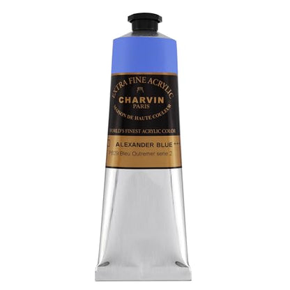 Charvin Extra Fine Professional Acrylic Paint - Alexander's Blue, 150ml Tube, Triple-Milled, Lightfast Pigments, Open Stock Artist Acrylic Paints in Nature-Inspired Hues - color: Alexander's Blue, size: 5.07 Fl Oz (Pack of 1)