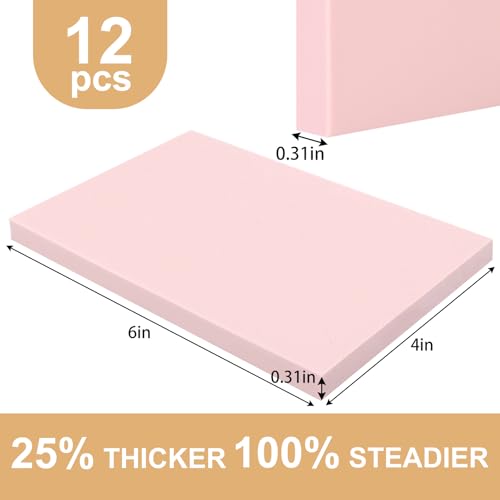 SGHUO 12pcs 4"x6" Pink Rubber Linoleum Blocks for Printmaking, 8mm Thick | Pink Rubber Linoleum Blocks for Printmaking, Rubber Stamps Linoleum Block, Stamp Making Kit, DIY Crafts Art Projects Linocut