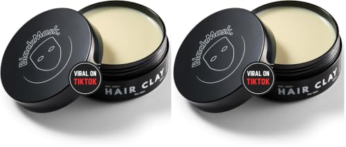 BlackMask Hair Clay for Men (3.52 oz) Matte Finish with Strong Hold, Hair Styling Clay, Adds Texture & Volume (Pack of 2) - size: 3.5 Ounce (Pack of 2)