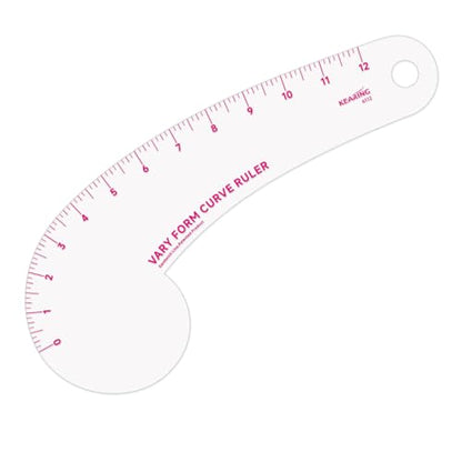KEARING 12" Vary Form Curve Ruler - Clear French Hip Pattern Making Ruler - style: 6112(12")
