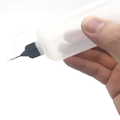 12 Pcs 4 Ounce Precision Tip Applicator Bottles, Multicolor Lids