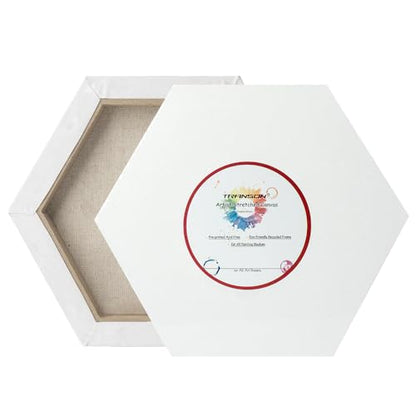 TRANSON 3 Sizes Hexagon Shaped Stretched Canvas Primed Ready for Painting - size: Hexagon 3PCS