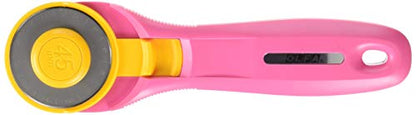 Olfa 1132645 45mm Fairy Floss Pink Splash Rotary Cutter, Multicolor