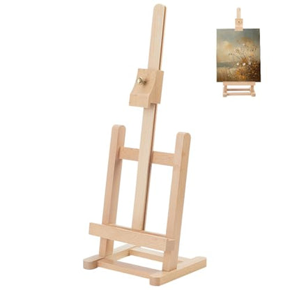 Adjustable Wooden Easel for Painting Solid Wood Tabletop Stand Easel Small Easels for Display for Picture Frames Books Photo Record Postcard Decorative Plates Display for LARP