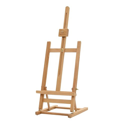MEEDEN Large Wooden Tabletop H-Frame Easel, 38'' High, Solid Beech Wood Table Easel for Painting Canvas 22'' Max, Studio Desktop Art Easel Stand for Painting & Displaying,for Artists & Beginners