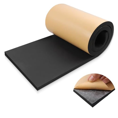 LSGCQ Sponge Neoprene Foam Padding Self Adhesive Foam Sheets, Black | Closed Cell Foam Sheet Neoprene Rubber Pad for DIY Gaskets Shock Pads Liner Crafts, 12" Wide x 3/4" Thick x 118" Long - color: Black, size: 12" Wide x 3/4" Thick x 118" Long