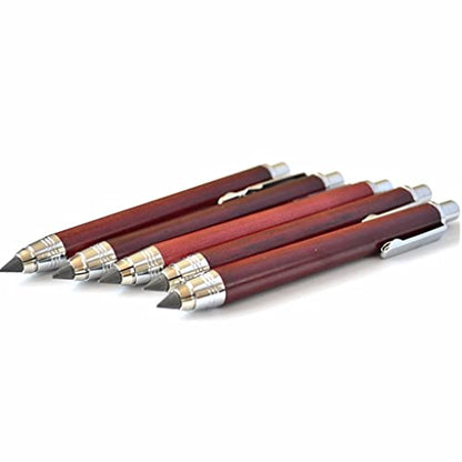 5.6mm Lead Holder Sketching Mechanical Pencil Retractable Drawing Charcoal Pencil Automatic Wooden Sketch Pencil with Gift Box for Artists Beginners Engineers Graphing Crafting School Art Supplies - color: 5.6mm Burlywood Mechanical Pencil with Gift Box