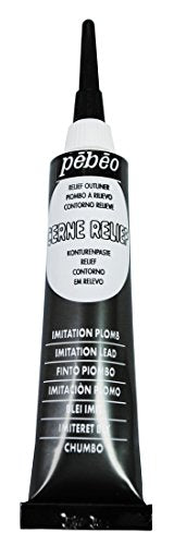 Pebeo 772100 Vitoraille Outliner 0.7 fl oz (20 ml) Imitation Lead (Gray) - color: Grey, size: 0.68 Fl Oz (Pack of 1)
