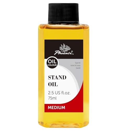 PHOENIX Stand Oil 2.5 Fl oz. / 75ml Bottle | Painting Medium Slow Drying, High Gloss Linseed Oil for Glazing - style: Stand Linseed Oil 2.5 Fl Oz.