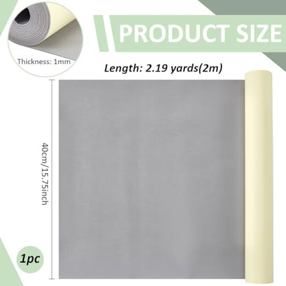 BENECREAT 78.7x15.7 Inch Light Grey Self-Adhesive EVA Foam Roll, 1mm Thick Sticky Upholstery Foam Sheets Craft Foam Sheet for Scrapbooking Crafts, Cosplay Model, Cushion Furniture - color: Light Grey