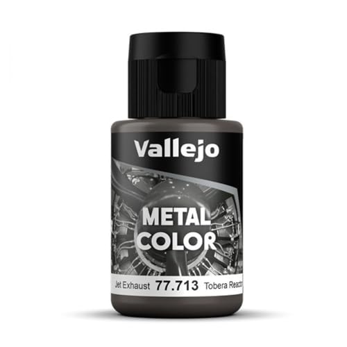 Vallejo - Metal Color | Jet Exhaust 32 ml (1.08 fl.oz.) | Faithfully Reproduce Different Metallic Finishes - style: Jet Exhaust 32 ml (1.08 fl.oz.)