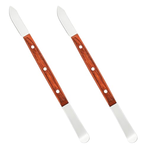 2 PCS Wax Carving Tool Stainless Steel Dental Plaster Mixing Spatula