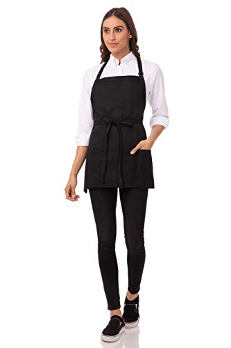 Chef Works Unisex Three Pocket Apron - color: Black