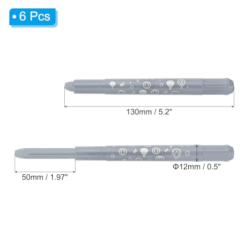 PATIKIL Watercolor Gel Crayon, 6Pcs Twist Coloring Gray Crayon - color: Gray