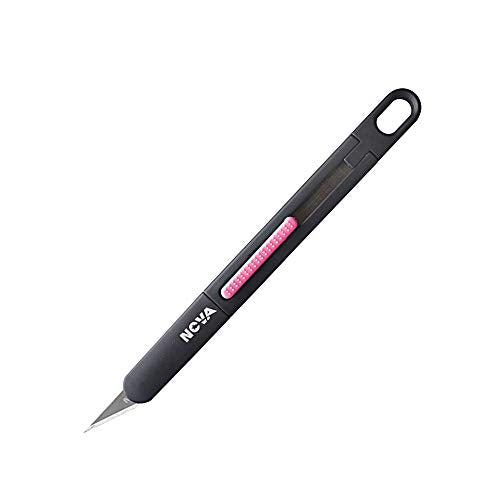 Nova Precision Craft & Hobby Knife, Premium Safety Cutter for Trimming, Vinyl Weeding and Art, Innovative Flat Design for a Better Use, Retractable #11 Fine Point Blade, Super Slim and Safe (Pink) - color: Pink
