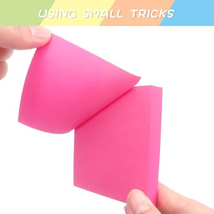 OSBOO Sticky Notes 3x3 with Bright Colors, 6 Pads 100 Sheets/Pad (Rose Red) | Bright Rose Red Self-Stick Notes Pads, 600 Sheets Total, Easy to Stick and Remove, Perfect for Office, School and Home - color: Red