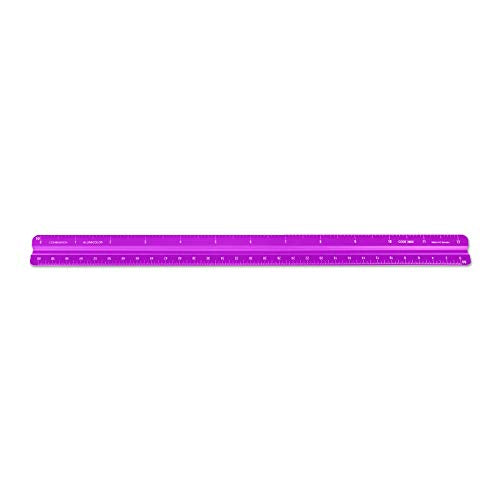 Alumicolor Aluminum Combination Solid Drafting Scale, 12IN, Purple - color: Purple, size: 12 Inch, style: Combination