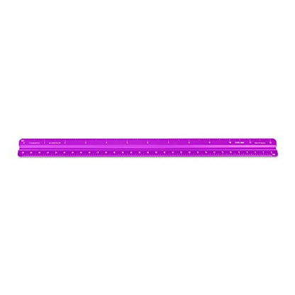 Alumicolor Aluminum Combination Solid Drafting Scale, 12IN, Purple - color: Purple, size: 12 Inch, style: Combination