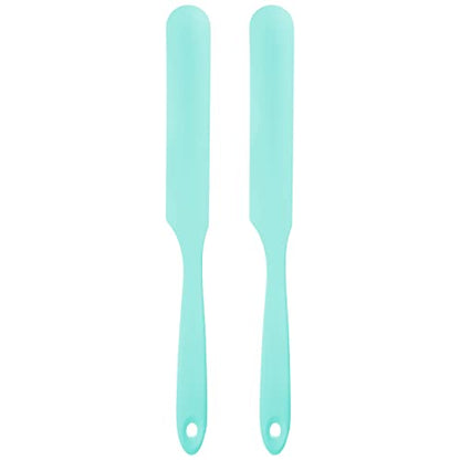 HARFINGTON 2Pcs Silicone Spatula Scraper 9.45" Reusable Non-Stick Flexible Spatulas for Epoxy Resin Liquid Paint Arts DIY Crafts, Light Blue - color: Light Blue