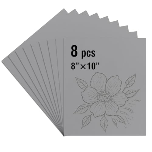 8 Pcs 8x10 Soft Linoleum Carving Block, Linocut Block for Printmaking, Gray | Engraving Art Project, Printmaking Artist Studio Supplies - color: Gray, size: 8'' x 10'' 8 Pack