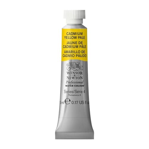 Winsor & Newton Professional Watercolor, 5ml Tube, Cadmium Yellow Pale | Unrivalled Transparency, Single Pigment Vibrant Colors, Archival Permanence, Heritage Watercolors, Finest Pigments - color: Cadmium Yellow Pale, style: 0.17-oz Tube
