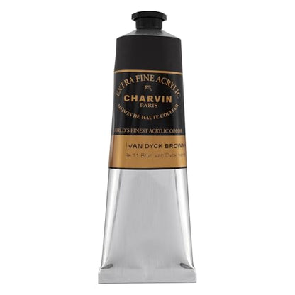 Charvin Extra Fine Professional Acrylic Paint - Van Dycke Brown, 150ml Tube, Triple-Milled, Lightfast Pigments, Open Stock Artist Acrylic Paints in Nature-Inspired Hues - color: Van Dycke Brown, size: 5.07 Fl Oz (Pack of 1)