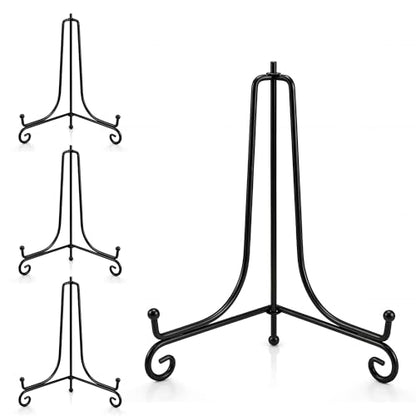 Artliving Plate Stands for Display, 10 Inch Black Iron Easel Plate Display Photo Holder Stand, Displays Picture Frames, Decorative Plates, Tablets and Art (4 pack) - size: 10 inch (4 pack)