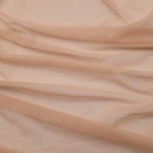 4-Way Stretch Mesh Fabric 60" by 5 Yards Lightweight Sheer Mesh (Nude) - color: Nude, size: 5 Yards